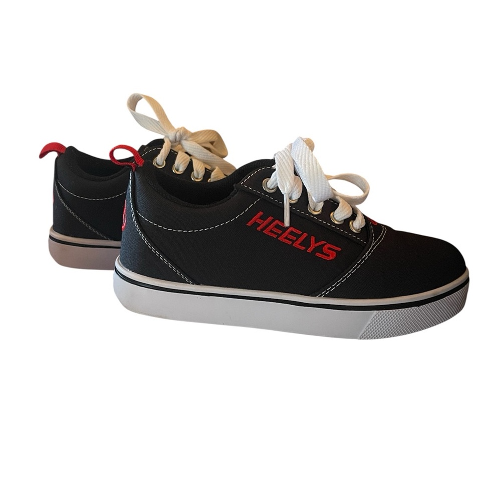 Heelys Black Canvas Sneakers with Red Logo and White Laces